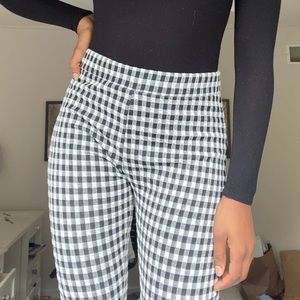 Flared Gingham Pants